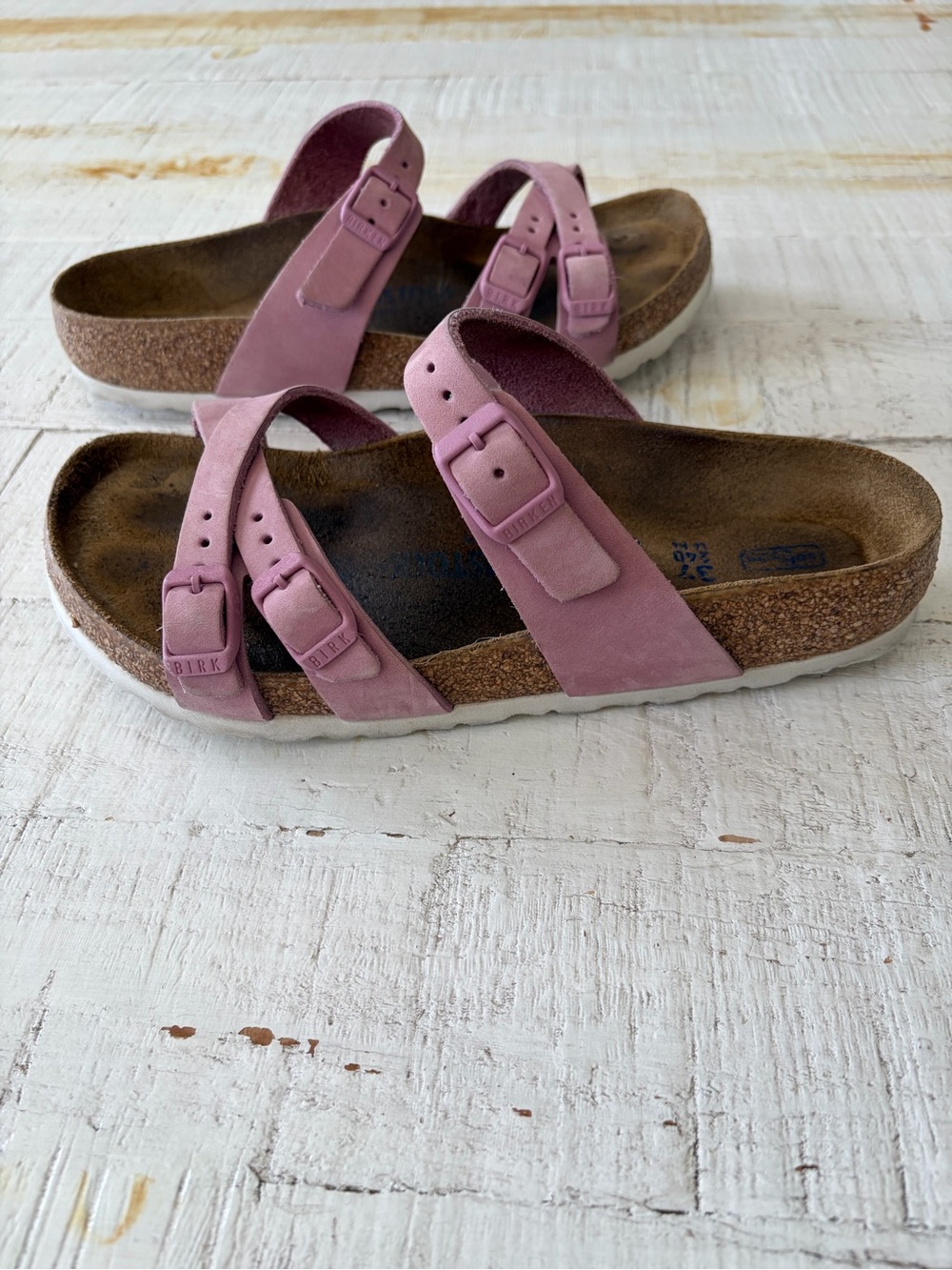 Birkenstock Franca EU size 37 US 6 6.5 Orchid Nubuck Soft Footbed Strappy